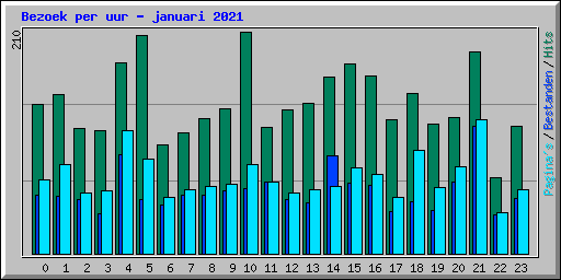 Bezoek per uur - januari 2021